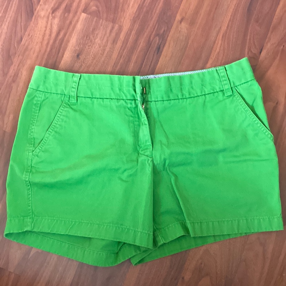 Green chino shorts